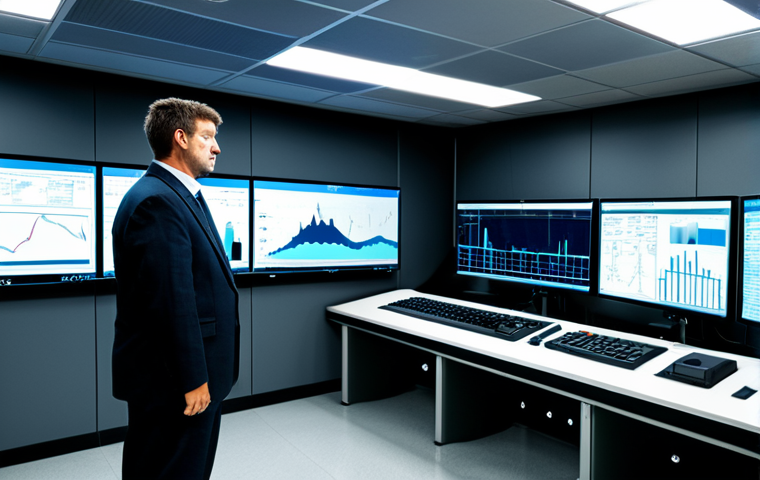 **
A control room scene. An engineer, fully clothed in professional attire, monitors a SCADA system display showing real-time data of a water treatment plant. The HMI displays graphs and charts. Safe for work, appropriate content, perfect anatomy, natural proportions, professional, family-friendly.
**