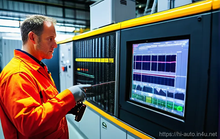 공장자동화 트러블슈팅 사례 모음 - **Prompt 2: PLC Programming Debugging**
    "A close-up shot focusing on a female automation enginee...