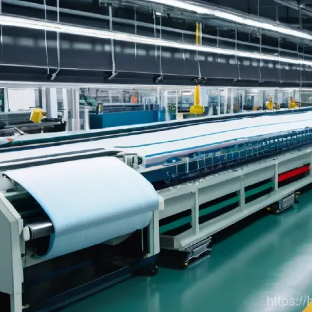 공장자동화와 전력 효율성 - **Modern Textile Factory Revolutionizing Production with Automation**
    A wide-angle shot of a bri...