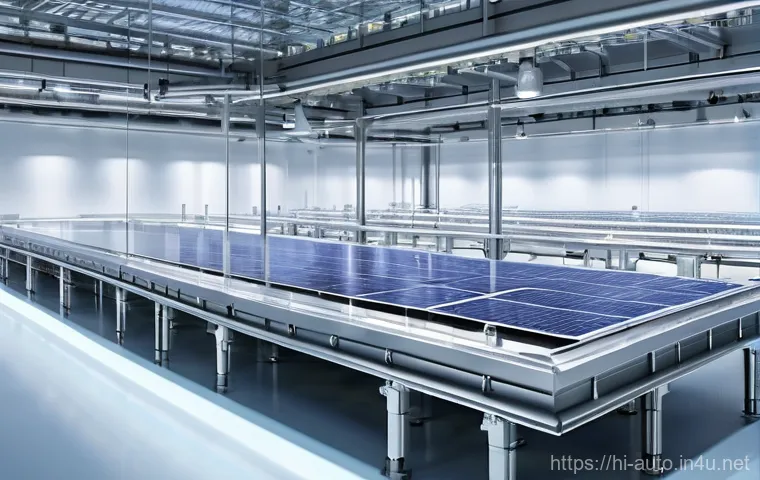 공장자동화와 전력 효율성 - **Modern Textile Factory Revolutionizing Production with Automation**
    A wide-angle shot of a bri...