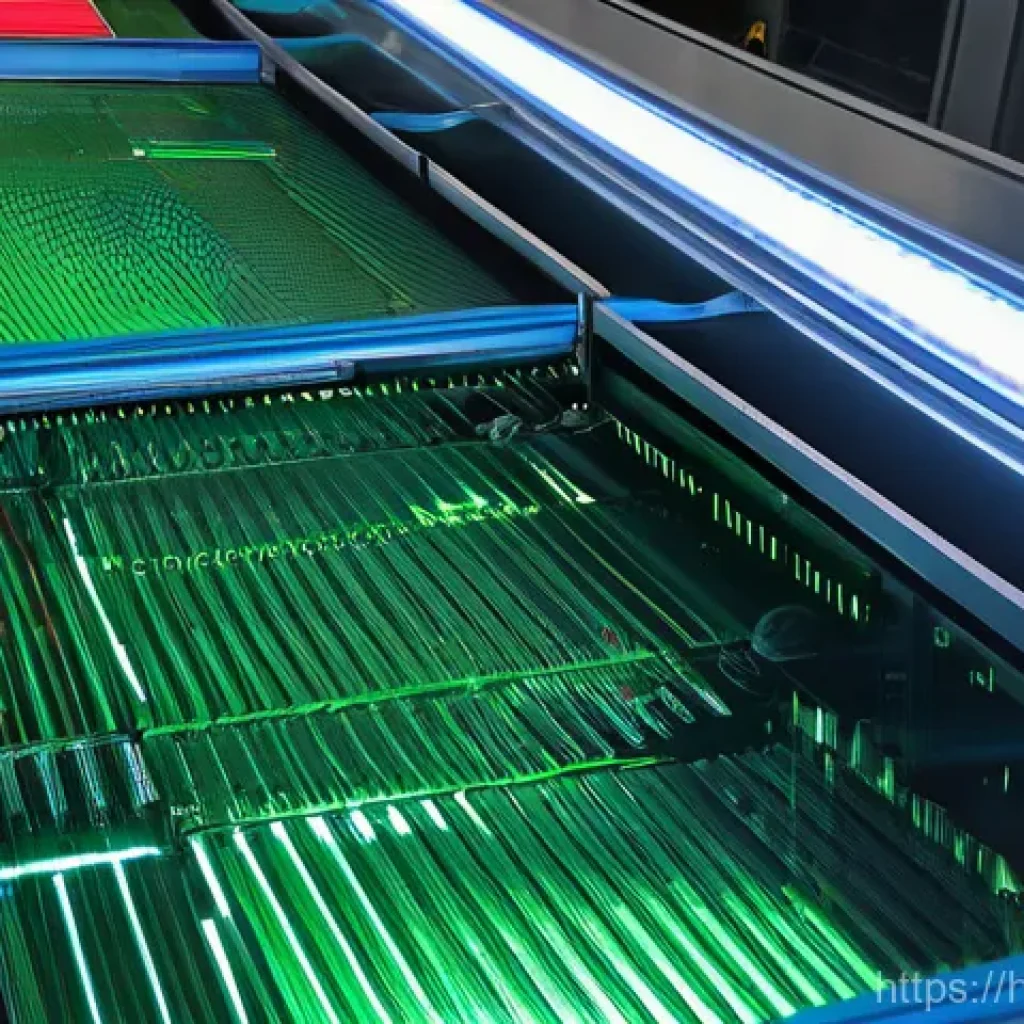 공장자동화 부품 선정 가이드 - **Industrial Sensors: The Factory's Eyes**
    "A clean, brightly lit, modern automated factory floo...