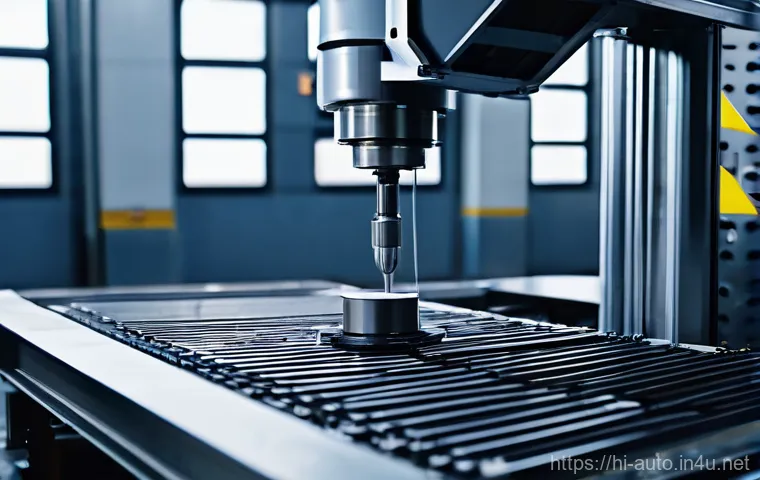 공장자동화 부품 선정 가이드 - **Industrial Sensors: The Factory's Eyes**
    "A clean, brightly lit, modern automated factory floo...